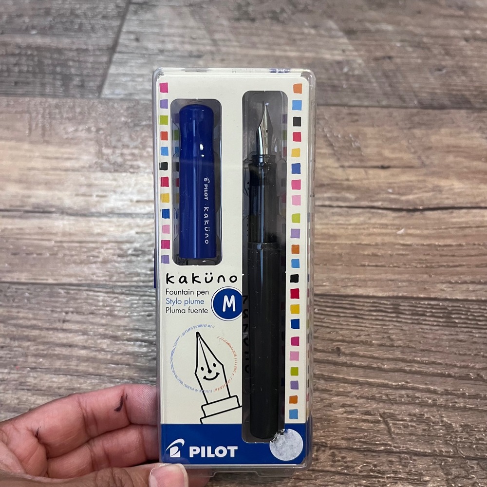 Pilot Kakuno Fountain Pen Blue Medium Nib KFPG-BLKMBLU New in Box